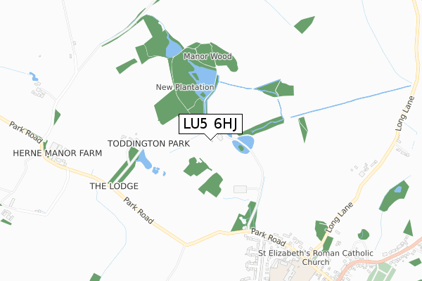 LU5 6HJ map - small scale - OS Open Zoomstack (Ordnance Survey)