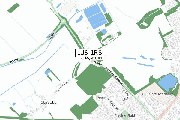 LU6 1RS map - small scale - OS Open Zoomstack (Ordnance Survey)