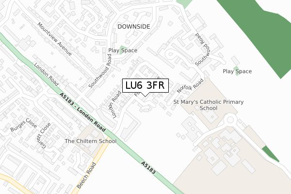 LU6 3FR map - large scale - OS Open Zoomstack (Ordnance Survey)