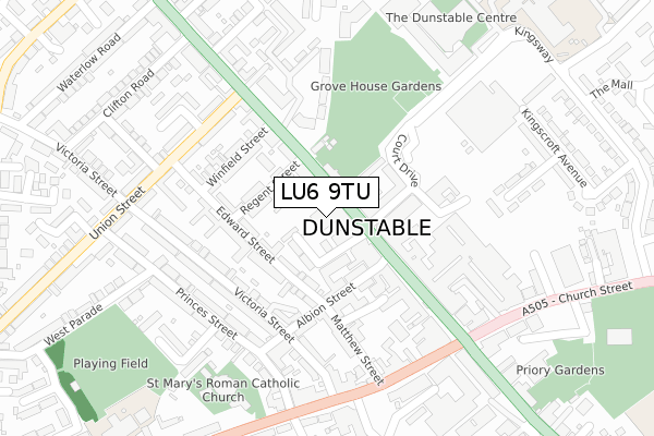 LU6 9TU map - large scale - OS Open Zoomstack (Ordnance Survey)