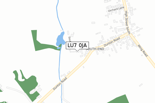 LU7 0JA map - large scale - OS Open Zoomstack (Ordnance Survey)