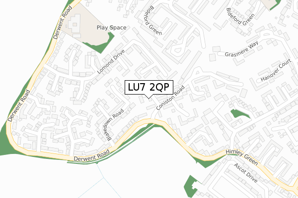LU7 2QP map - large scale - OS Open Zoomstack (Ordnance Survey)