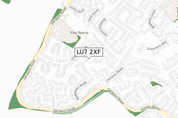 LU7 2XF map - large scale - OS Open Zoomstack (Ordnance Survey)