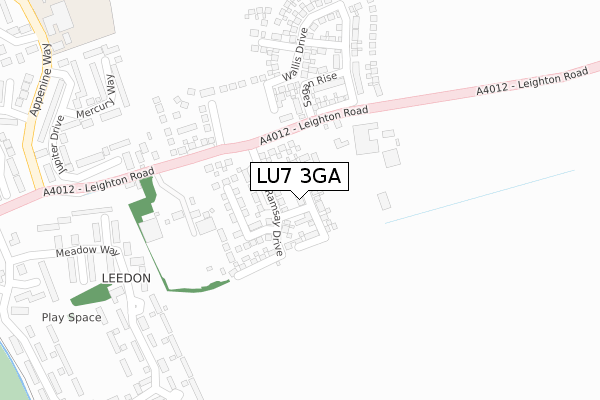 LU7 3GA map - large scale - OS Open Zoomstack (Ordnance Survey)