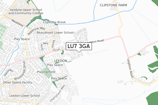 LU7 3GA map - small scale - OS Open Zoomstack (Ordnance Survey) LU7 3GA map - small scale - OS Open Zoomstack (Ordnance Survey)