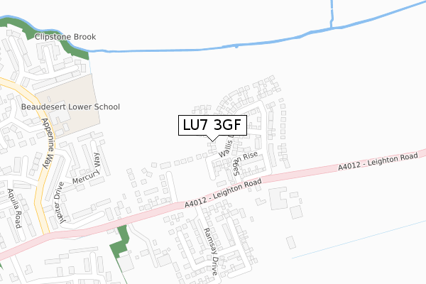 LU7 3GF map - large scale - OS Open Zoomstack (Ordnance Survey)