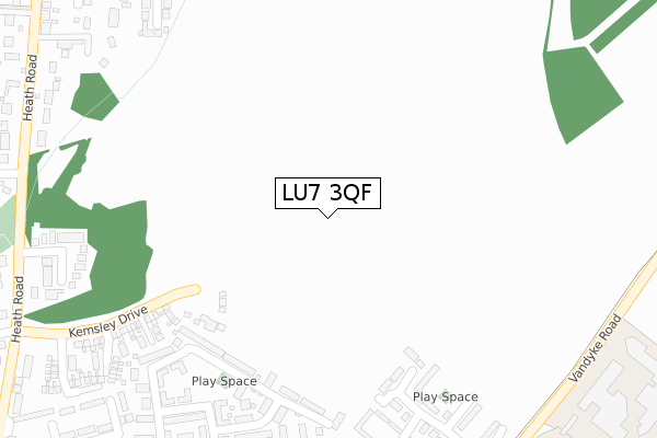 LU7 3QF map - large scale - OS Open Zoomstack (Ordnance Survey)