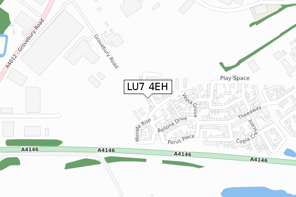 LU7 4EH map - large scale - OS Open Zoomstack (Ordnance Survey)