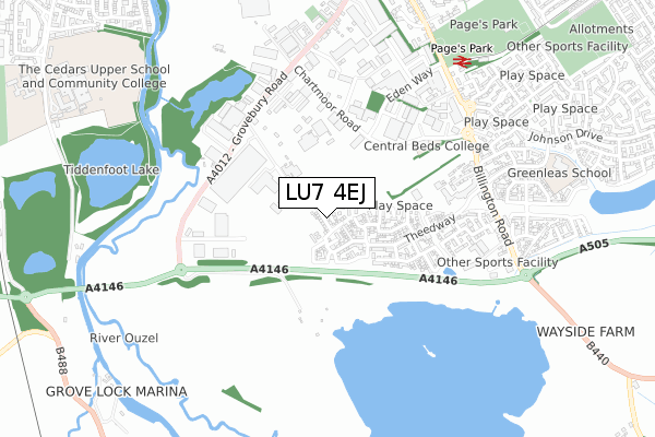 LU7 4EJ map - small scale - OS Open Zoomstack (Ordnance Survey) LU7 4EJ map - small scale - OS Open Zoomstack (Ordnance Survey)