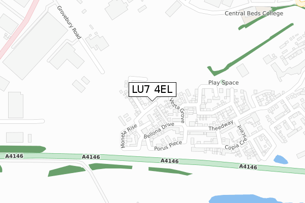 LU7 4EL map - large scale - OS Open Zoomstack (Ordnance Survey)