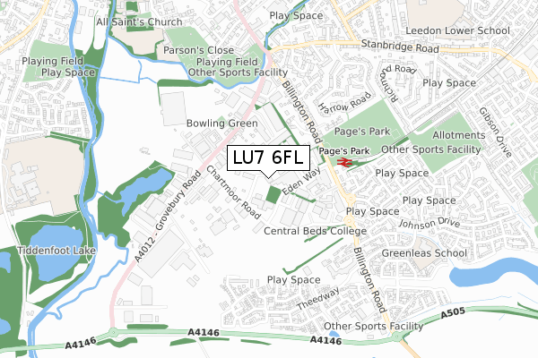 LU7 6FL map - small scale - OS Open Zoomstack (Ordnance Survey)