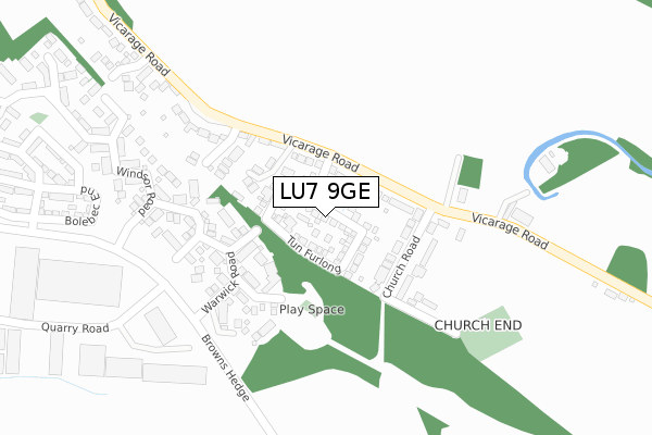 LU7 9GE map - large scale - OS Open Zoomstack (Ordnance Survey)