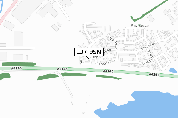 LU7 9SN map - large scale - OS Open Zoomstack (Ordnance Survey)