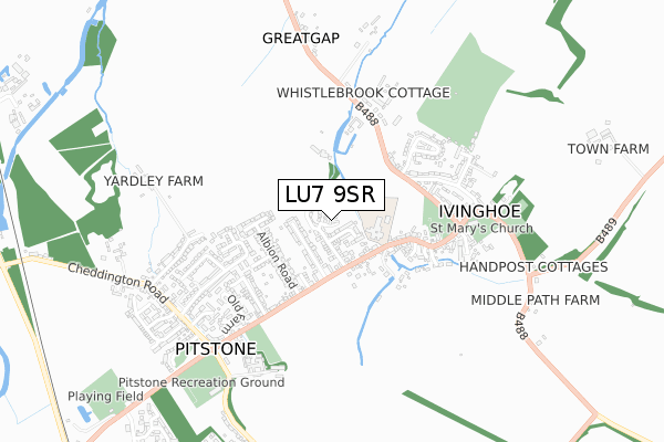 LU7 9SR map - small scale - OS Open Zoomstack (Ordnance Survey)