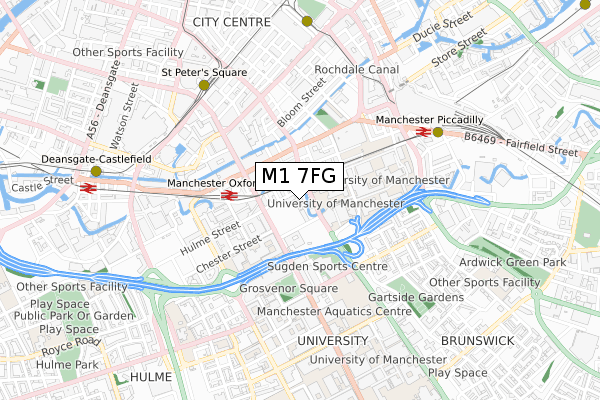 M1 7FG map - small scale - OS Open Zoomstack (Ordnance Survey) M1 7FG map - small scale - OS Open Zoomstack (Ordnance Survey)