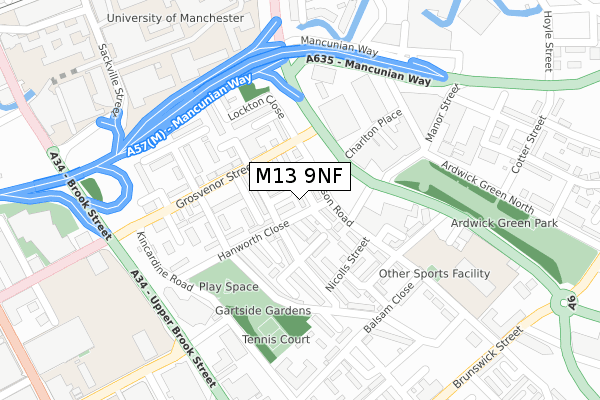 M13 9NF map - large scale - OS Open Zoomstack (Ordnance Survey) M13 9NF map - large scale - OS Open Zoomstack (Ordnance Survey)