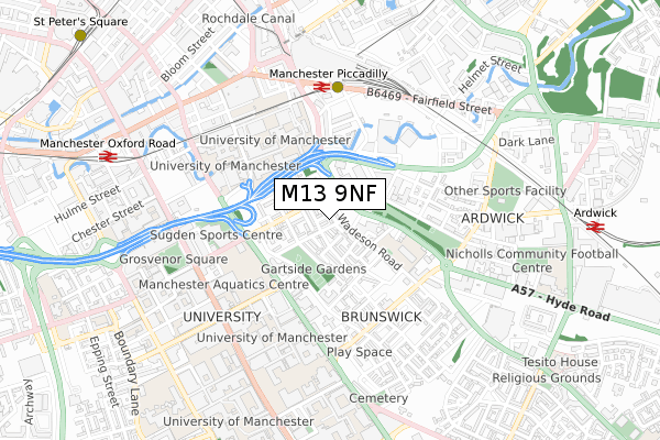 M13 9NF map - small scale - OS Open Zoomstack (Ordnance Survey) M13 9NF map - small scale - OS Open Zoomstack (Ordnance Survey)