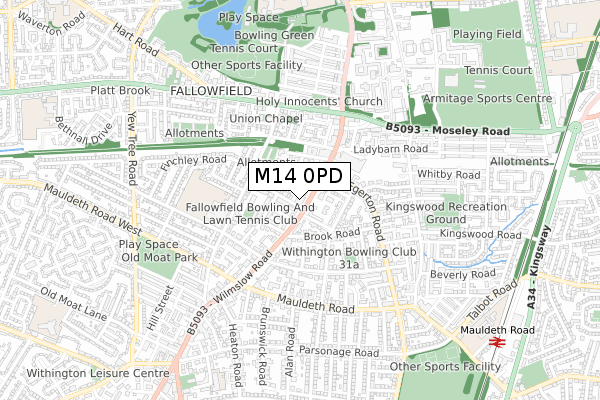 M14 0PD map - small scale - OS Open Zoomstack (Ordnance Survey) M14 0PD map - small scale - OS Open Zoomstack (Ordnance Survey)