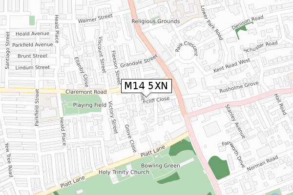 M14 5XN map - large scale - OS Open Zoomstack (Ordnance Survey) M14 5XN map - large scale - OS Open Zoomstack (Ordnance Survey)