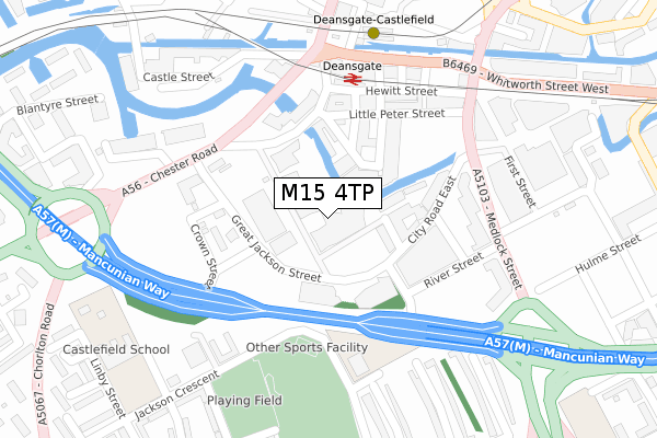 M15 4TP map - large scale - OS Open Zoomstack (Ordnance Survey)