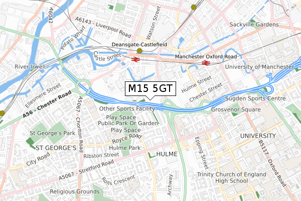 M15 5GT map - small scale - OS Open Zoomstack (Ordnance Survey)