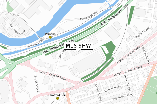 M16 9HW map - large scale - OS Open Zoomstack (Ordnance Survey)