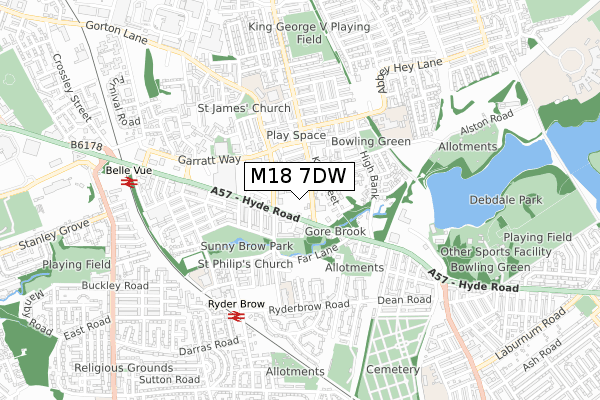 M18 7DW map - small scale - OS Open Zoomstack (Ordnance Survey) M18 7DW map - small scale - OS Open Zoomstack (Ordnance Survey)