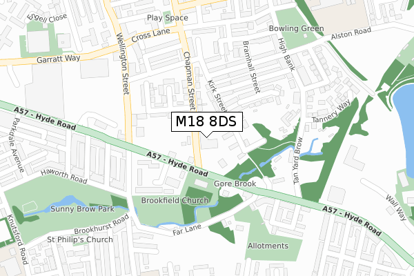 M18 8DS map - large scale - OS Open Zoomstack (Ordnance Survey) M18 8DS map - large scale - OS Open Zoomstack (Ordnance Survey)