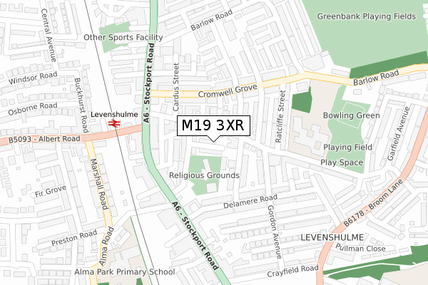 M19 3XR map - large scale - OS Open Zoomstack (Ordnance Survey) M19 3XR map - large scale - OS Open Zoomstack (Ordnance Survey)