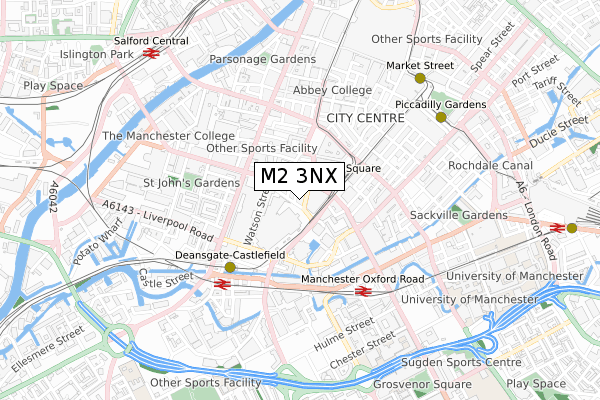 M2 3NX map - small scale - OS Open Zoomstack (Ordnance Survey)