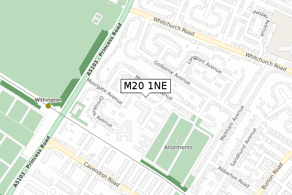 M20 1NE map - large scale - OS Open Zoomstack (Ordnance Survey)