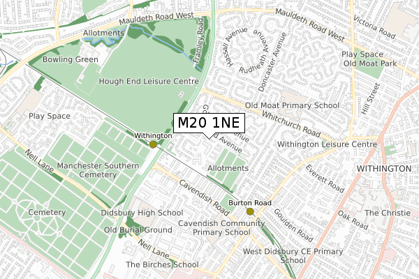 M20 1NE map - small scale - OS Open Zoomstack (Ordnance Survey)