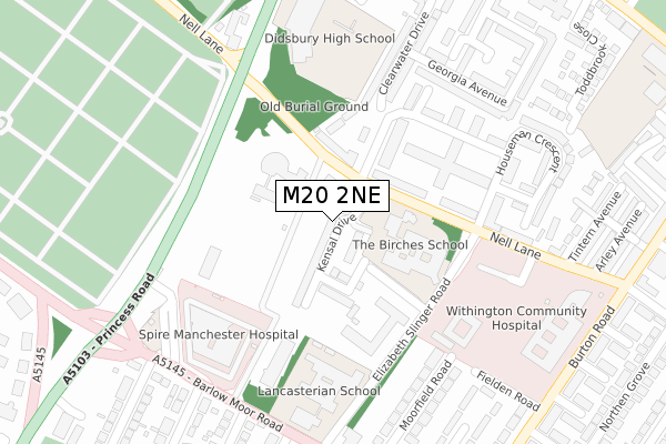 M20 2NE map - large scale - OS Open Zoomstack (Ordnance Survey)