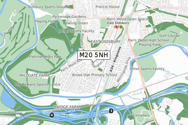 M20 5NH map - small scale - OS Open Zoomstack (Ordnance Survey)