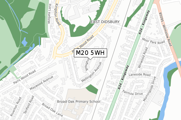 M20 5WH map - large scale - OS Open Zoomstack (Ordnance Survey)