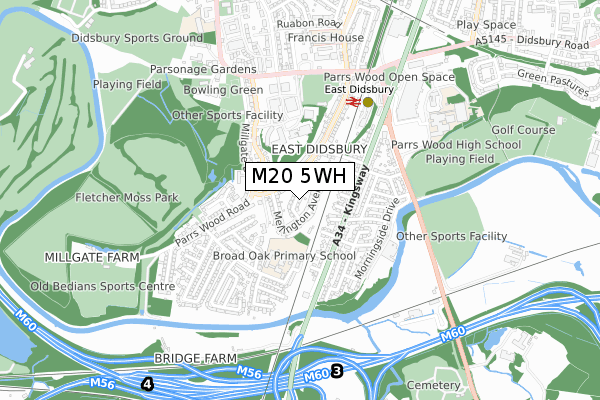 M20 5WH map - small scale - OS Open Zoomstack (Ordnance Survey)