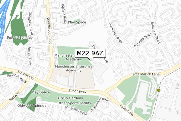 M22 9AZ map - large scale - OS Open Zoomstack (Ordnance Survey) M22 9AZ map - large scale - OS Open Zoomstack (Ordnance Survey)