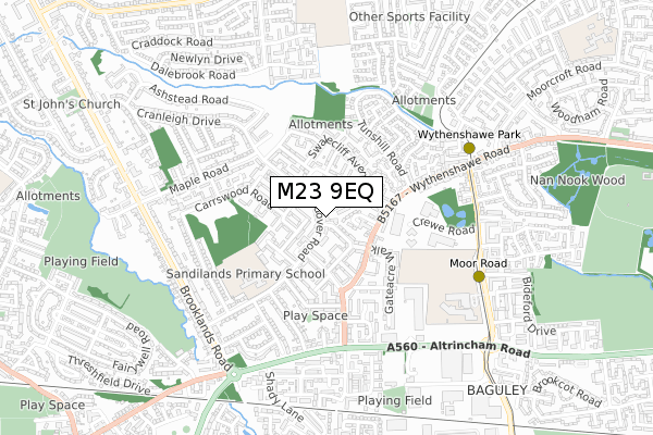 M23 9EQ map - small scale - OS Open Zoomstack (Ordnance Survey) M23 9EQ map - small scale - OS Open Zoomstack (Ordnance Survey)