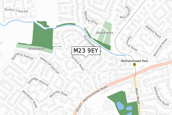 M23 9EY map - large scale - OS Open Zoomstack (Ordnance Survey)