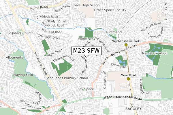 M23 9FW map - small scale - OS Open Zoomstack (Ordnance Survey) M23 9FW map - small scale - OS Open Zoomstack (Ordnance Survey)