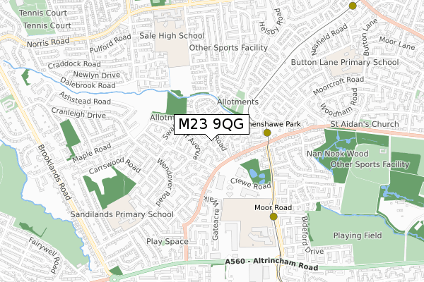 M23 9QG map - small scale - OS Open Zoomstack (Ordnance Survey) M23 9QG map - small scale - OS Open Zoomstack (Ordnance Survey)