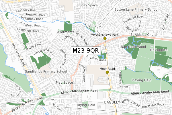 M23 9QR map - small scale - OS Open Zoomstack (Ordnance Survey) M23 9QR map - small scale - OS Open Zoomstack (Ordnance Survey)