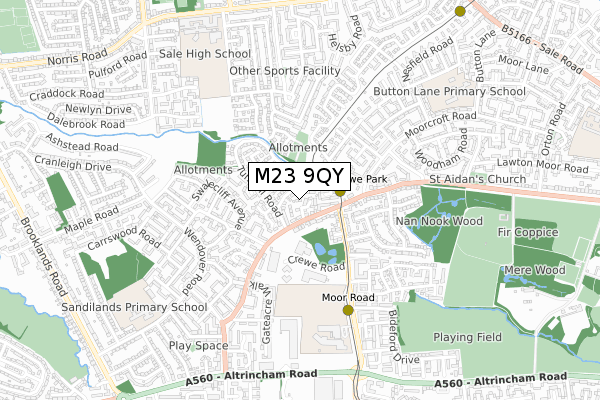 M23 9QY map - small scale - OS Open Zoomstack (Ordnance Survey) M23 9QY map - small scale - OS Open Zoomstack (Ordnance Survey)