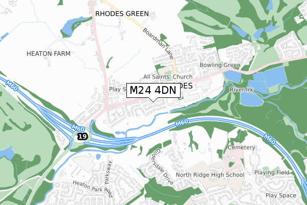 M24 4DN map - small scale - OS Open Zoomstack (Ordnance Survey)