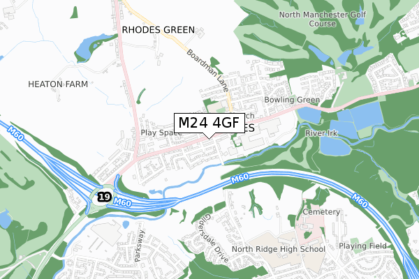 M24 4GF map - small scale - OS Open Zoomstack (Ordnance Survey)