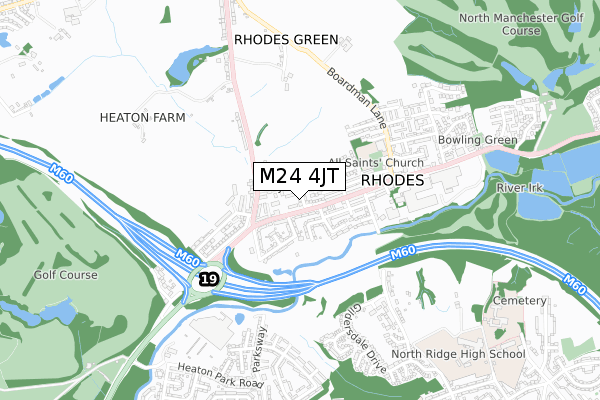 M24 4JT map - small scale - OS Open Zoomstack (Ordnance Survey)