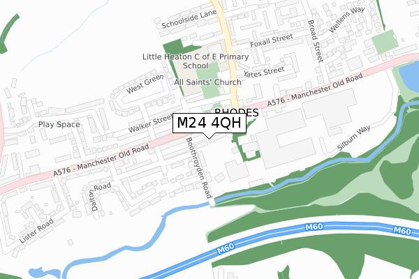 M24 4QH map - large scale - OS Open Zoomstack (Ordnance Survey)