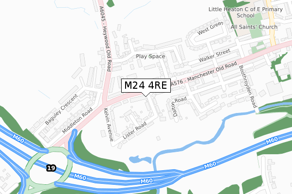 M24 4RE map - large scale - OS Open Zoomstack (Ordnance Survey)
