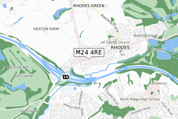 M24 4RE map - small scale - OS Open Zoomstack (Ordnance Survey)