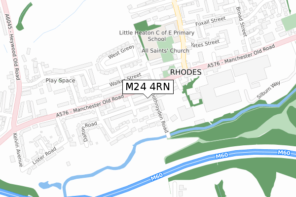 M24 4RN map - large scale - OS Open Zoomstack (Ordnance Survey)